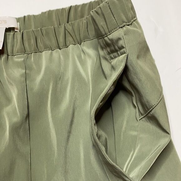 Chico's Cinched Utility Pants Pull-On Casual Lightweight Army Green S - Picture 7 of 10